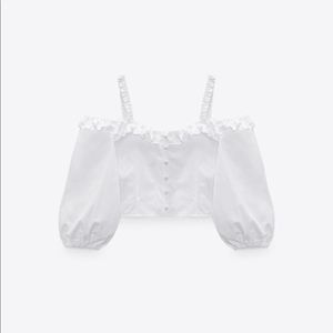 ZARA: POPLIN BLOUSE WITH RUFFLE TRIMS